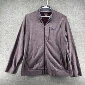 LL Bean Full Zip Jacket Men Size XL Burgundy Winter Casual Traditional Fit